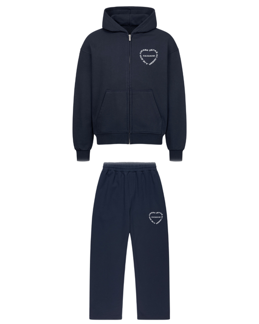 "Любовь" Statement Essential Zipper Relax Suit Navy
