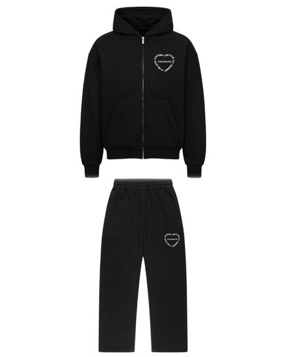 "Любовь" Statement Essential Zipper Relax Suit Black